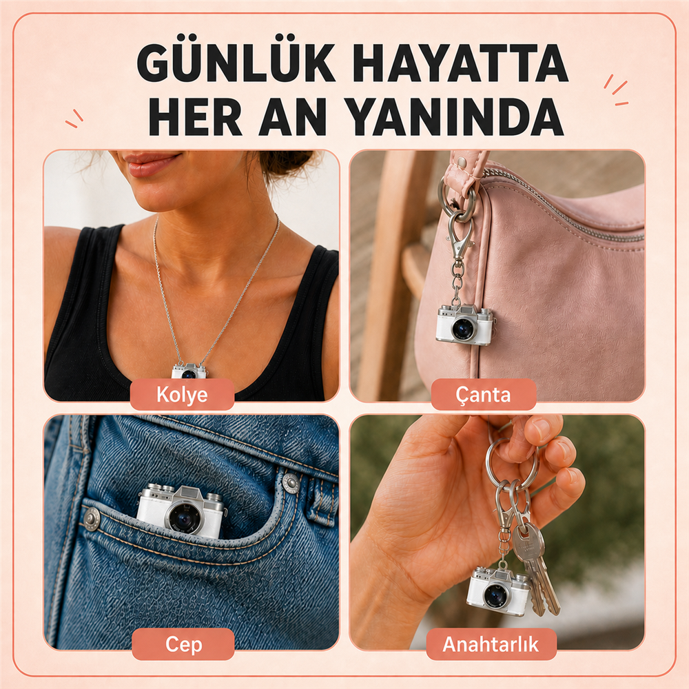 Solvis Mini Dijital Kamera – Retro Tasarım, HD Video ve Selfie