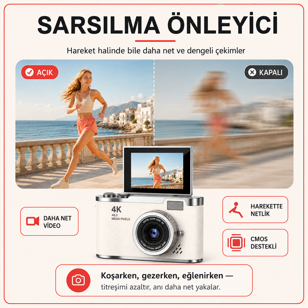 Solvis 4K Retro Dijital Fotoğraf Makinesi