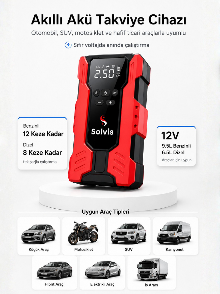 Solvis Emniyet Korumalı Akü Takviye Cihazı