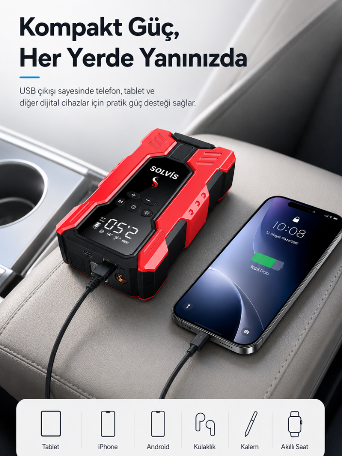 Solvis Emniyet Korumalı Akü Takviye Cihazı