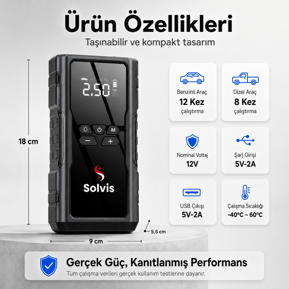 Solvis 4'ü 1 Arada Siyah Akü Takviye Cihazı