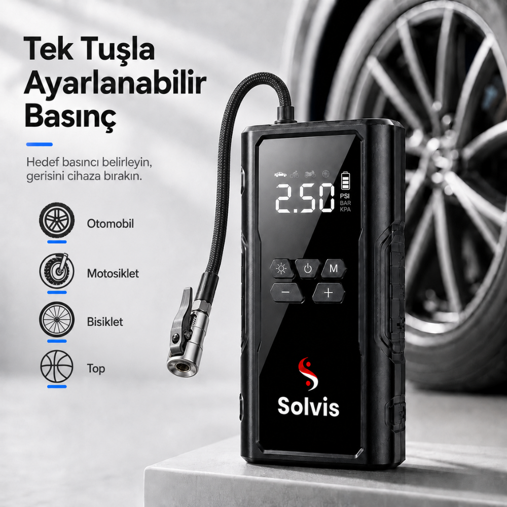 Solvis 4'ü 1 Arada Siyah Akü Takviye Cihazı