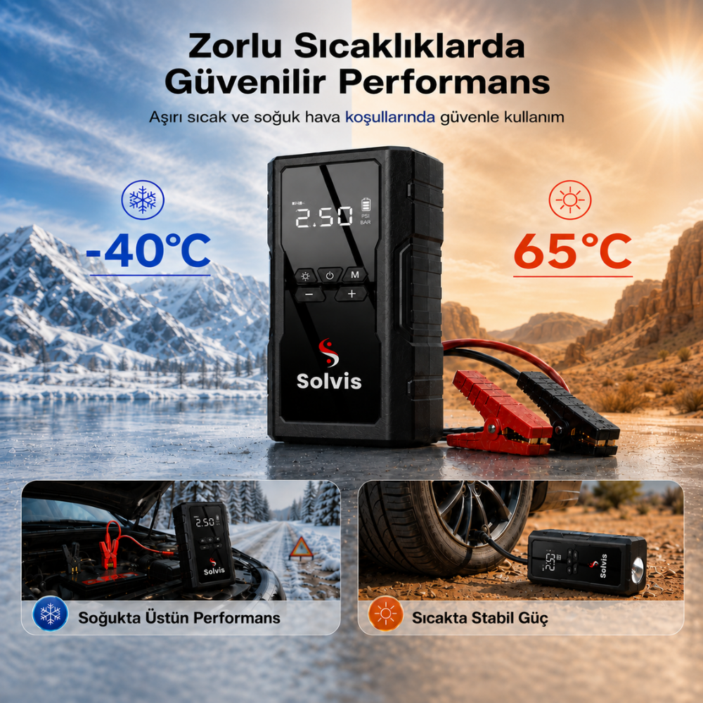 Solvis 4'ü 1 Arada Siyah Akü Takviye Cihazı